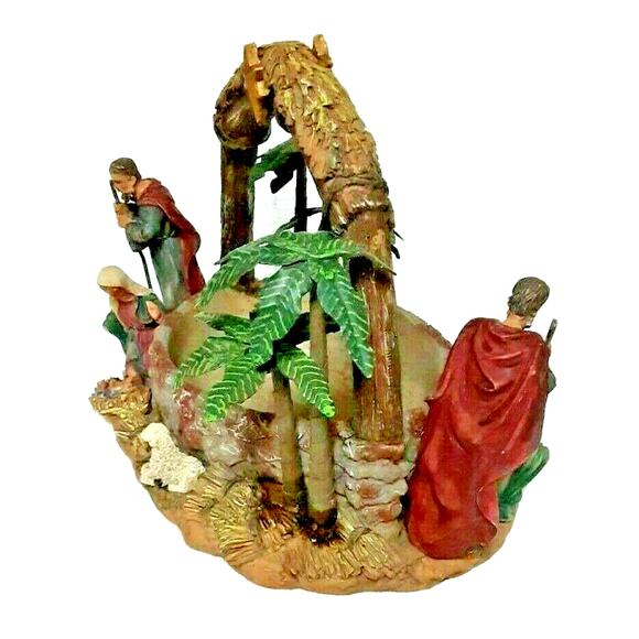 Vintage Nativity Scene Basket Christmas Baby Jesus Mary Joseph Holiday Decor 9” - Picture 6 of 8
